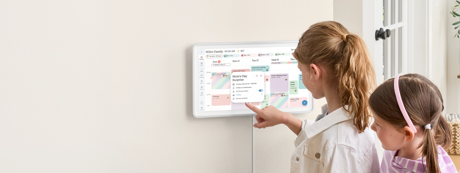 Skylight Calendar Max displayed on wall