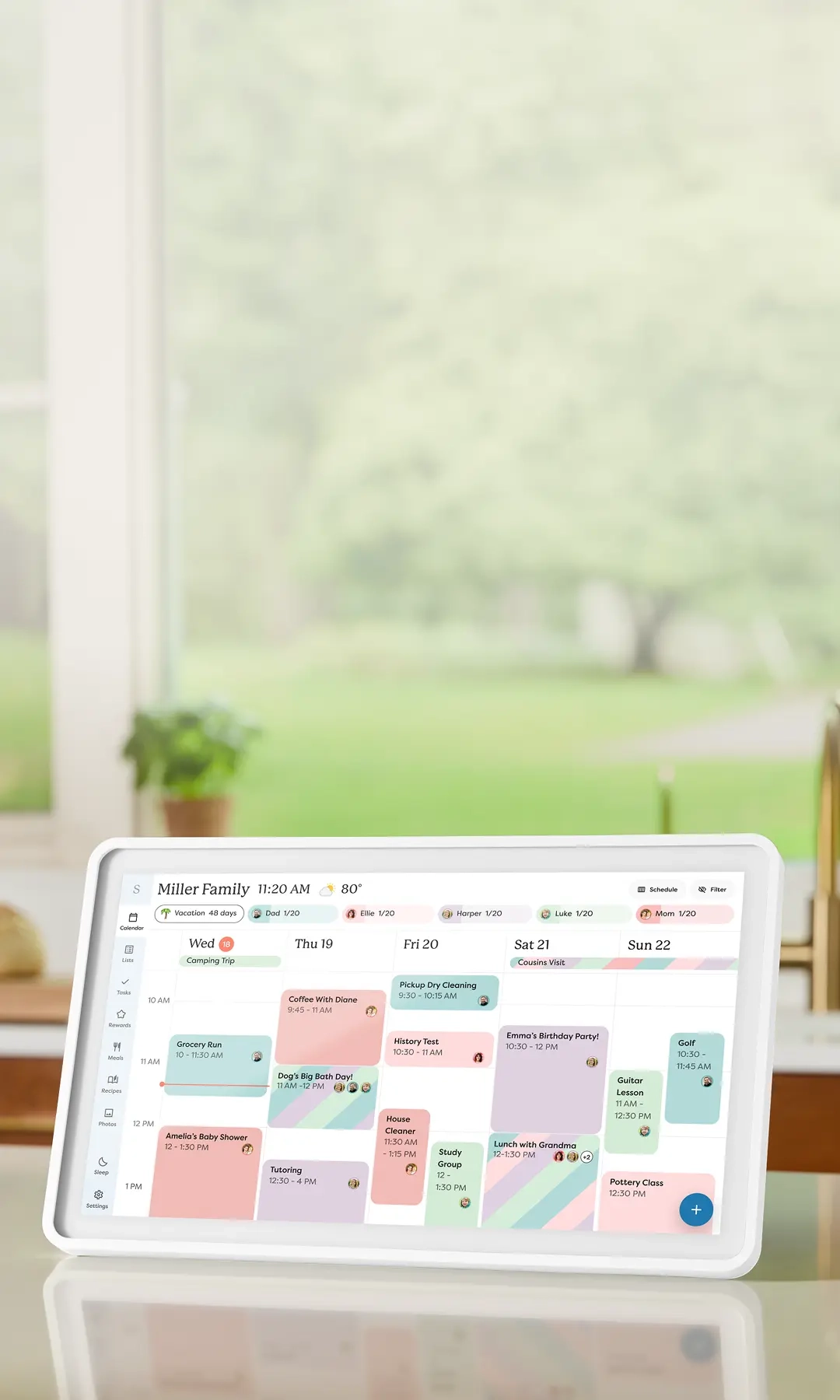 Skylight Calendar Max displayed on wall