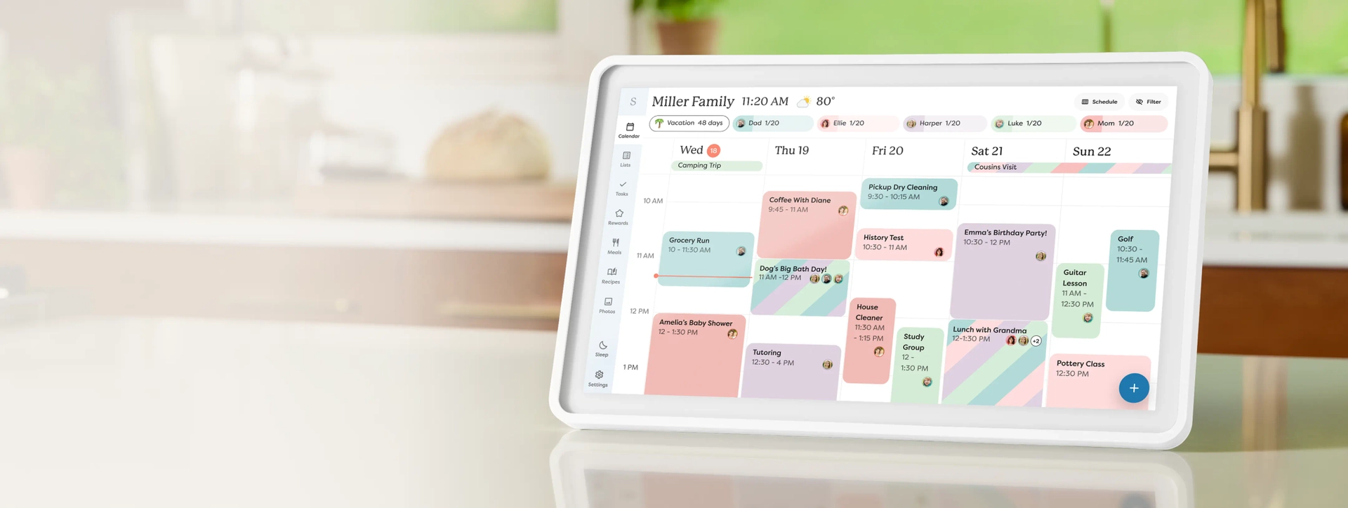 Skylight Calendar Max displayed on wall