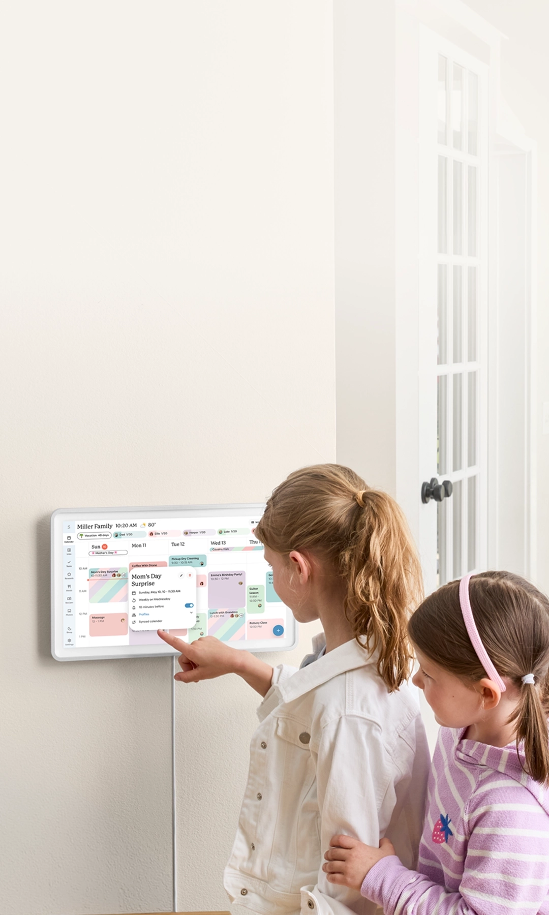 Skylight Calendar Max displayed on wall