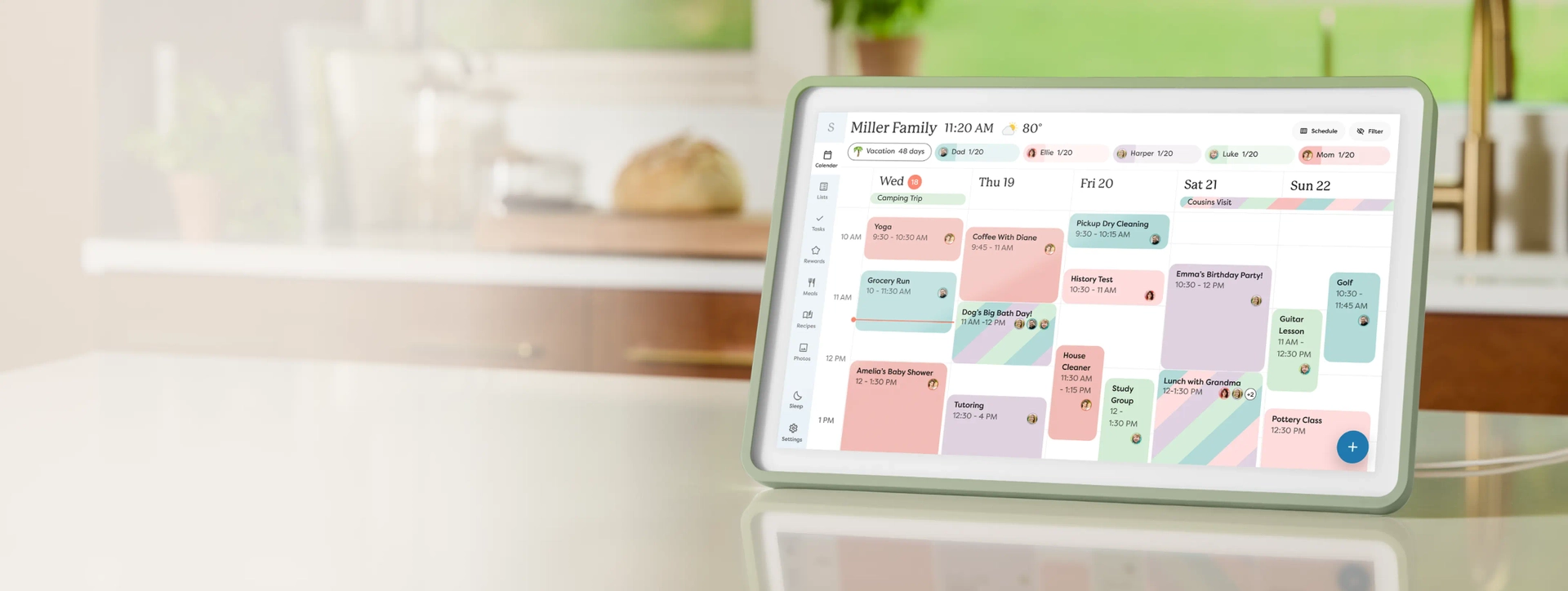 Skylight Calendar Max displayed on wall