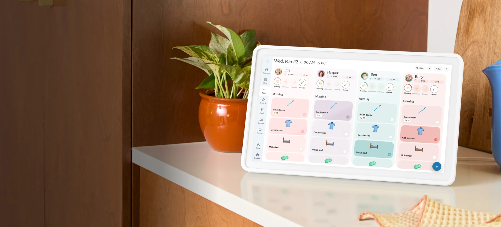 Skylight Calendar Max displayed on wall